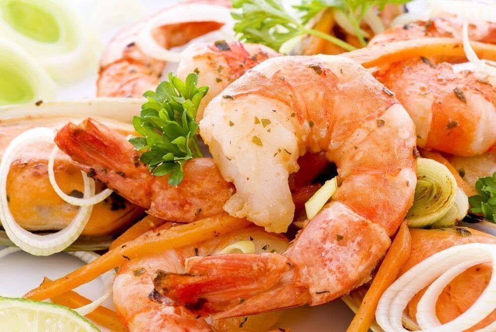 shrimp and vegetables to increase potency